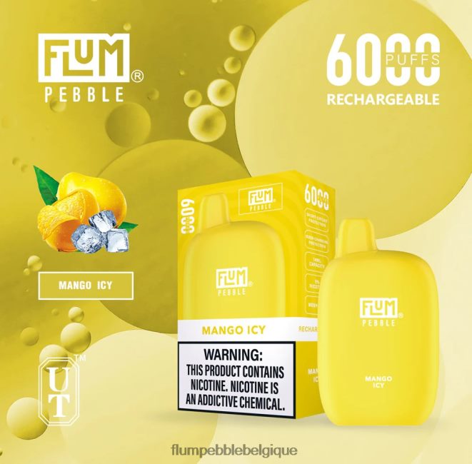 FLUM PEBBLES 6000 bouffées Z4DJ8N53 mangue glacée FLUM PEBBLE vape belgique